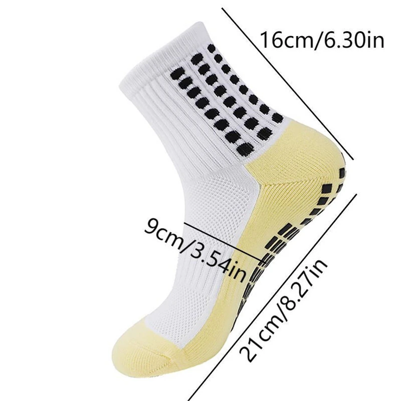 (image for) 1 Pair Men's Anti-Slip Sport Socks Football Soccer Basketball Tennis Outdoor Grip Cycling Riding Comfortable Non-Slip Design