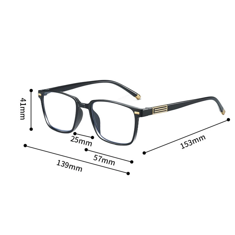 (image for) Anti Blue Light Reading Glasses Men Black Full Frame Hyperopia Eyewear High-definition Comfortable Presbyopia Glasses